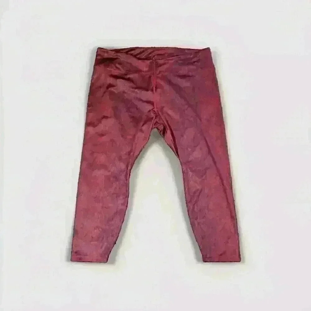 Nike Womens Sportswear Python Training Leggings Red Black Sz 3x Pull On
